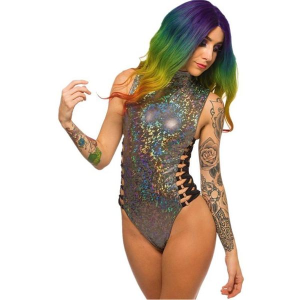 women's jumpsuits & rompers 2021 summer bodysuits laser push up holographic sleeveless stand neck cross slim festival rave zipper bodyc, Black;white
women's jumpsuits & rompers 2021 summer bodysuits laser push up holographic sleeveless stand neck cross slim festival rave zipper bodyc, Black;white