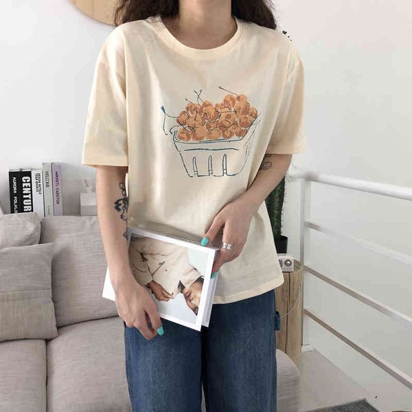 women's blouses & shirts hzirip chic versatile loose oil paint a l game summer cotton short sleeves girls casual t-shirts ivcp, White
women's blouses & shirts hzirip chic versatile loose oil paint a l game summer cotton short sleeves girls casual t-shirts ivcp, White