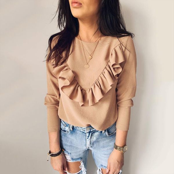 white black khaki ruffles patchwork women shirts sweet autumn casual long sleeve o neck female blouses office ladies
white black khaki ruffles patchwork women shirts sweet autumn casual long sleeve o neck female blouses office ladies