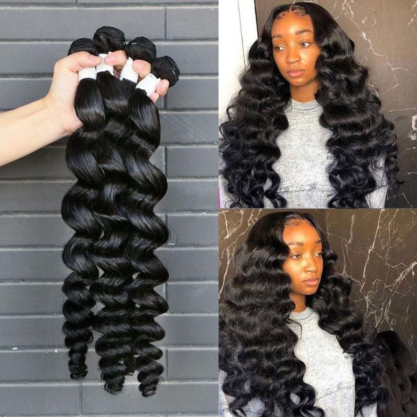 human hair bulks wigirl brazilian remy weave bundles 1/3/4 loose wave natural color 28 30 32 34 40 inch wavy extensions, Black
human hair bulks wigirl brazilian remy weave bundles 1/3/4 loose wave natural color 28 30 32 34 40 inch wavy extensions, Black