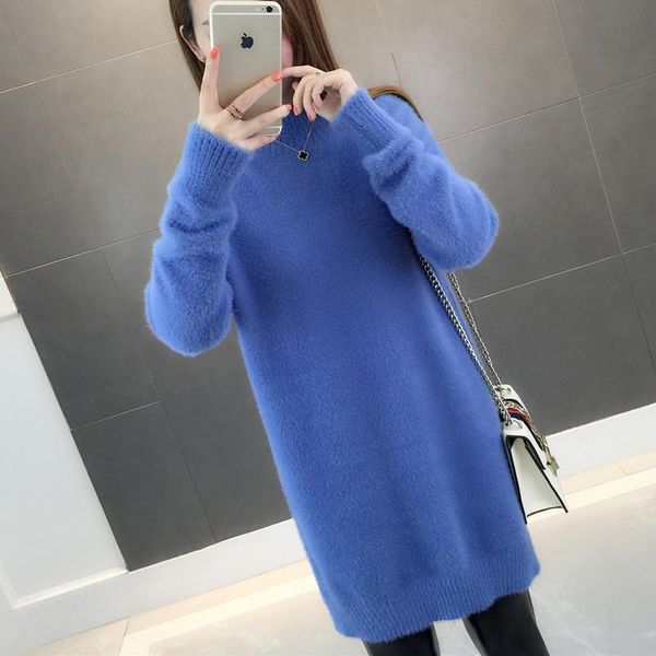 women's sweaters oversized sweater dress long turtleneck knitted pullover 2021 winter women vintage korean jumper fluffy clothes female, White;black
women's sweaters oversized sweater dress long turtleneck knitted pullover 2021 winter women vintage korean jumper fluffy clothes female, White;black