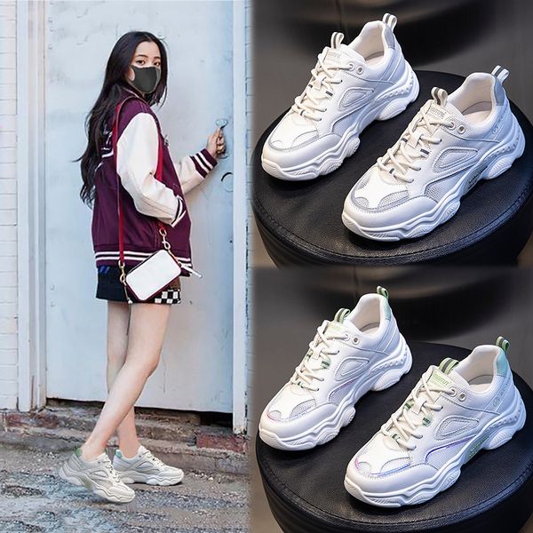 spring and summer 2021 sports shoes women's running breathable leisure leather thick soled increased dad's, Black;white
spring and summer 2021 sports shoes women's running breathable leisure leather thick soled increased dad's, Black;white