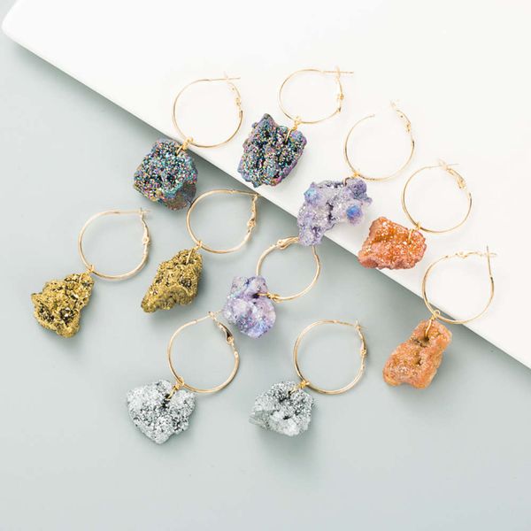 fashion trend natural stone crystal bud cluster women's handmade earrings exaggerated earrings, Black
fashion trend natural stone crystal bud cluster women's handmade earrings exaggerated earrings, Black
