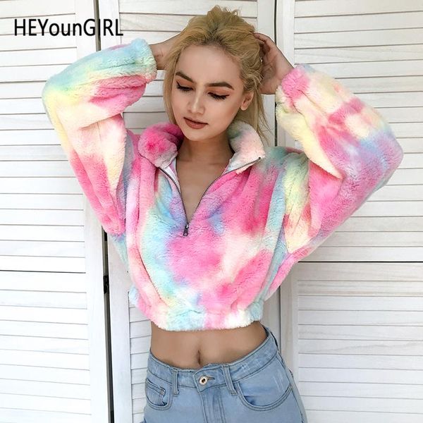 women's hoodies & sweatshirts heyoungirl casual furry tie dye crop hoodie women plush long sleeve sweatshirt loose pullover autumn wiin, Black
women's hoodies & sweatshirts heyoungirl casual furry tie dye crop hoodie women plush long sleeve sweatshirt loose pullover autumn wiin, Black