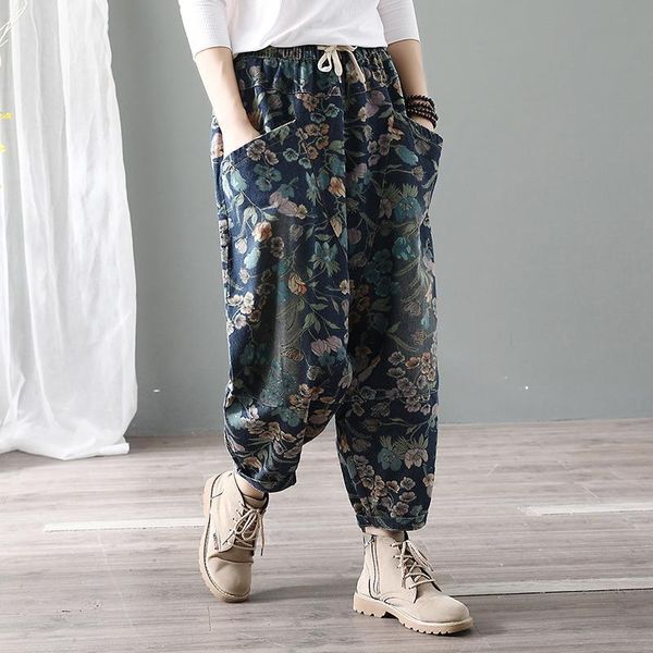 women's pants & capris women autumn denim print 2021 elastic waist vintage baggy solid color trouser for yoyikamomo, Black;white
women's pants & capris women autumn denim print 2021 elastic waist vintage baggy solid color trouser for yoyikamomo, Black;white