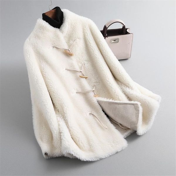 women's fur & faux 2021 pattern short cashmere shearer all wool coat keep warm fashion, Black
women's fur & faux 2021 pattern short cashmere shearer all wool coat keep warm fashion, Black