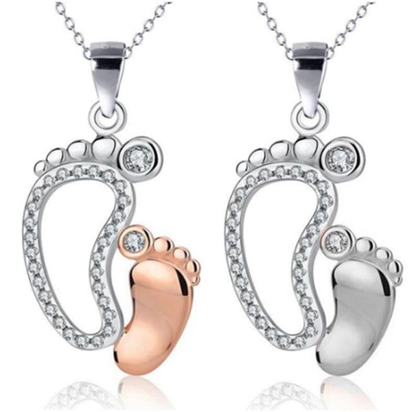 Pendant Necklaces Zirconia Crystal Lovely Feet Pendants Baby Mother's Day Gift Jewelry Women Child Cute Foot Link Chain Choker, Silver
Pendant Necklaces Zirconia Crystal Lovely Feet Pendants Baby Mother's Day Gift Jewelry Women Child Cute Foot Link Chain Choker, Silver