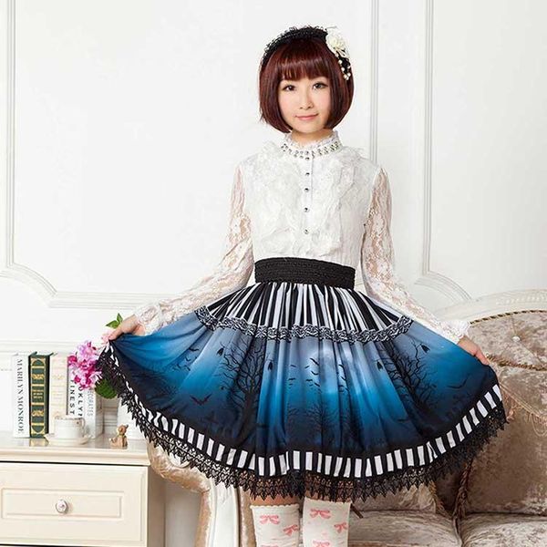 skirts summer punk lolita blue gothic halloween short pleated vintage girls horror forest novelty lace hem, Black
skirts summer punk lolita blue gothic halloween short pleated vintage girls horror forest novelty lace hem, Black