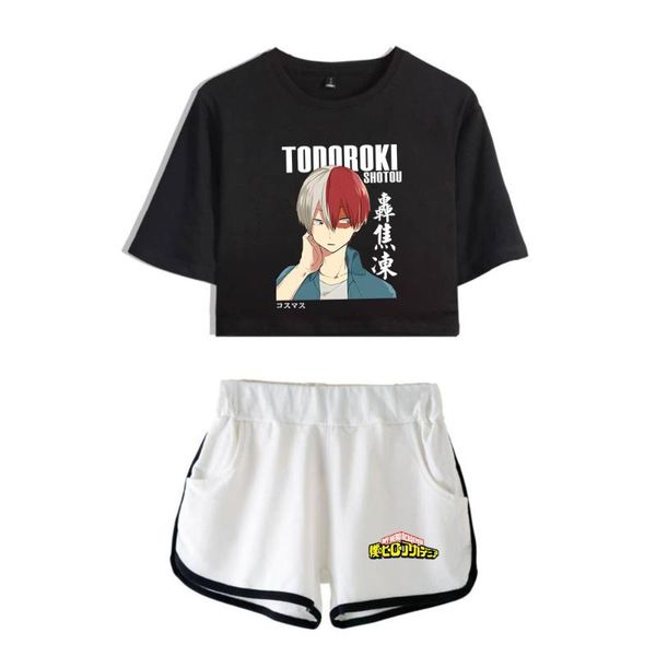 women's tracksuits boku no hero academia tracksuit female two piece set short sleeve crop shorts so todoroki t shirt, Gray
women's tracksuits boku no hero academia tracksuit female two piece set short sleeve crop shorts so todoroki t shirt, Gray