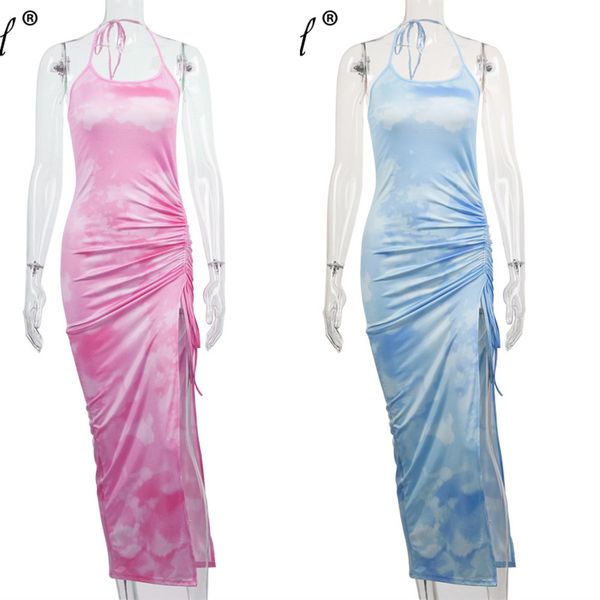 simenual tie dye drawstring side slit women maxi dresses strap sleeveless party club fashion slim backelss bodycon halter dress x0521, Black;gray
simenual tie dye drawstring side slit women maxi dresses strap sleeveless party club fashion slim backelss bodycon halter dress x0521, Black;gray