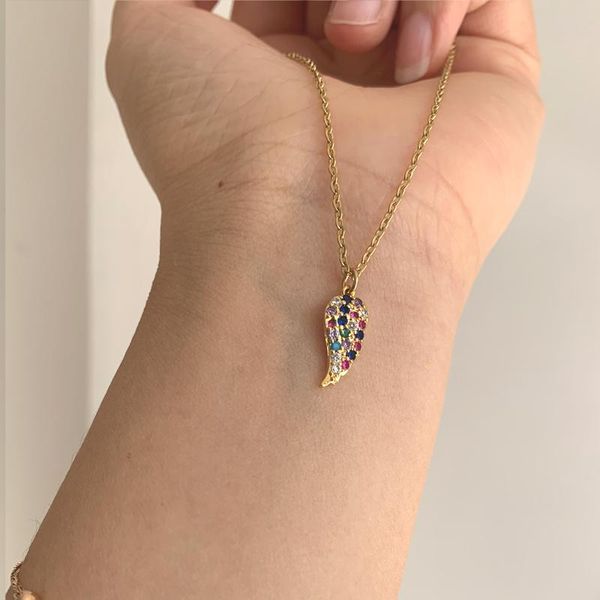 cute simple color zircon small wing feather shape pendant necklace trendy crystal charm chain choker women jewelry necklaces, Silver
cute simple color zircon small wing feather shape pendant necklace trendy crystal charm chain choker women jewelry necklaces, Silver