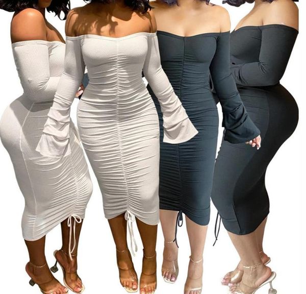 casual dresses 2021 fall women flare sleeve off shoulder bodycon white dress slash neck high waist solid partyt night club indie, Black;gray
casual dresses 2021 fall women flare sleeve off shoulder bodycon white dress slash neck high waist solid partyt night club indie, Black;gray