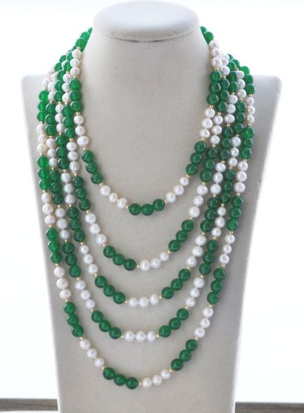 chokers mct·star z10882 50"-100" 8mm round white pearl green jade necklace, Golden;silver
chokers mct·star z10882 50"-100" 8mm round white pearl green jade necklace, Golden;silver