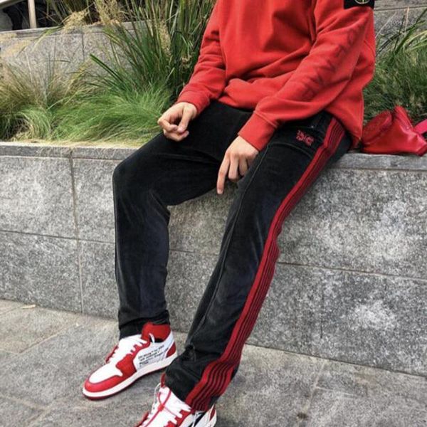 men's pants needles butterfly embroidery striped ribbon tide brand loose hip hop couple retro straight casual, Black
men's pants needles butterfly embroidery striped ribbon tide brand loose hip hop couple retro straight casual, Black