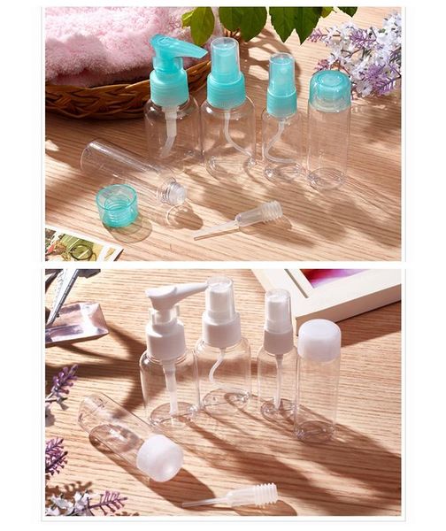 6pcs/set portable refillable travel bottles transparent cosmetic container makeup spray bottle durable set package blue packing
6pcs/set portable refillable travel bottles transparent cosmetic container makeup spray bottle durable set package blue packing