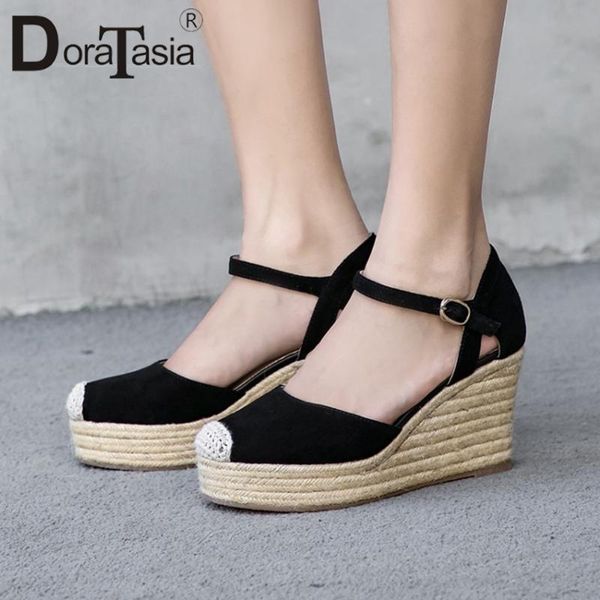 dress shoes doratasia brand straw platform sandals summer high wedges women natural suede heels woman, Black
dress shoes doratasia brand straw platform sandals summer high wedges women natural suede heels woman, Black