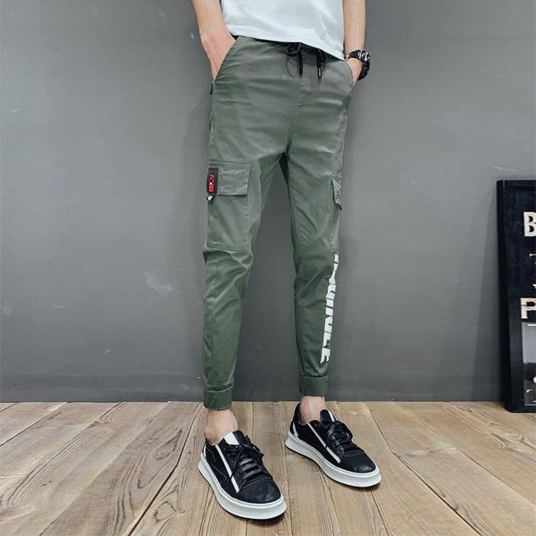 men's pants black/green korean autumn ankle length joggers harem men clothing simple slim fit side pockets casual trousers 28-36
men's pants black/green korean autumn ankle length joggers harem men clothing simple slim fit side pockets casual trousers 28-36