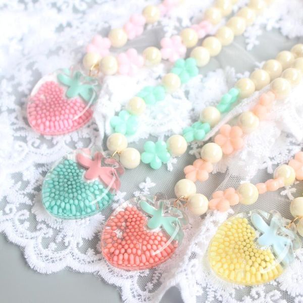 pendant necklaces cute cartoon strawberry flower child sweater necklace for kids girl's gifts children jewelry choker collar christmas, Silver
pendant necklaces cute cartoon strawberry flower child sweater necklace for kids girl's gifts children jewelry choker collar christmas, Silver