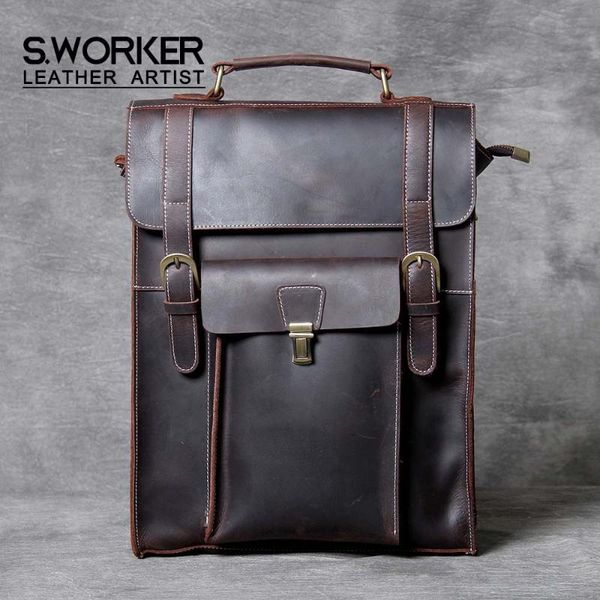 backpack s.worker vintage genuine cowhide leather dual-use bag lapshoulder crazy horse briefcase school
backpack s.worker vintage genuine cowhide leather dual-use bag lapshoulder crazy horse briefcase school