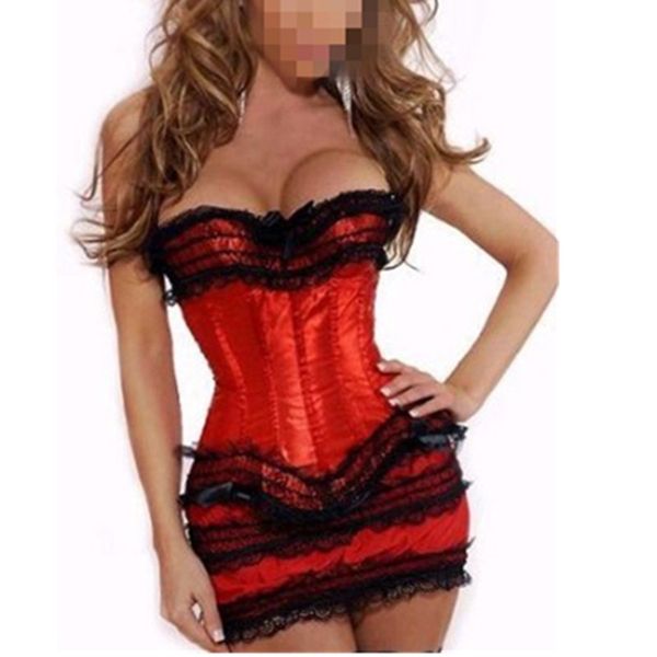 Woman Bustiers Hot red sexy corset dress plus size lace up bow corset bustier top with ruffled skirt women gothic burlesque overbust Corset, Black;white
Woman Bustiers Hot red sexy corset dress plus size lace up bow corset bustier top with ruffled skirt women gothic burlesque overbust Corset, Black;white