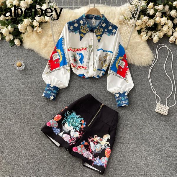 women's tracksuits women spring design plant print suit turndown-collar button casual +high waist wide leg short pants two piece set, Gray
women's tracksuits women spring design plant print suit turndown-collar button casual +high waist wide leg short pants two piece set, Gray