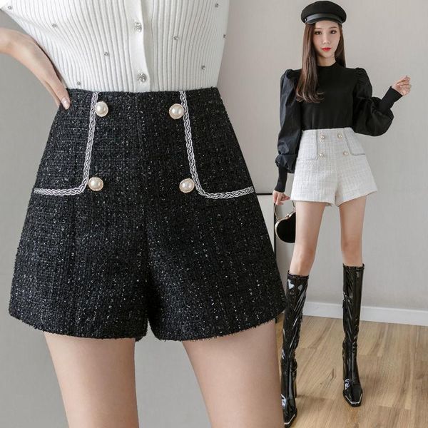 women's shorts autumn winter fashion women casual high waist wide leg a-line tweed elegant woolen g103, White;black
women's shorts autumn winter fashion women casual high waist wide leg a-line tweed elegant woolen g103, White;black