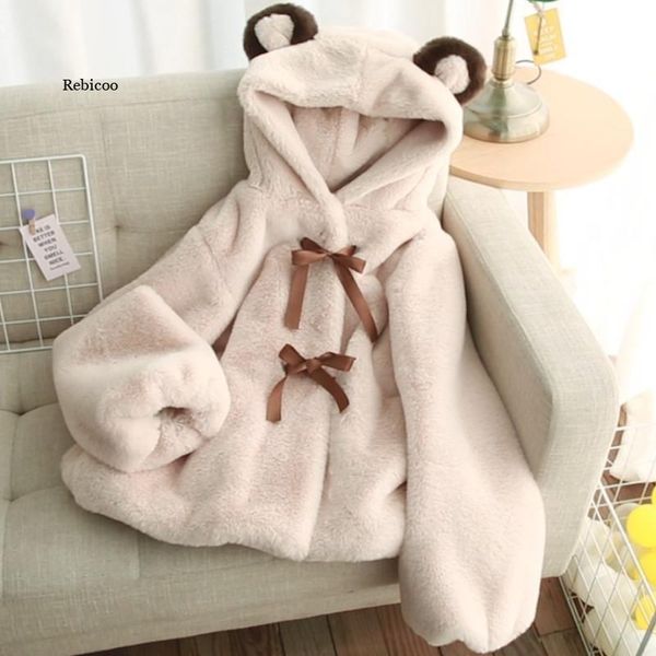 women's fur & faux hooded coat student lovely bear ears thicken women autumn winter warm fashion 2021 casaco de inverno feminino, Black
women's fur & faux hooded coat student lovely bear ears thicken women autumn winter warm fashion 2021 casaco de inverno feminino, Black