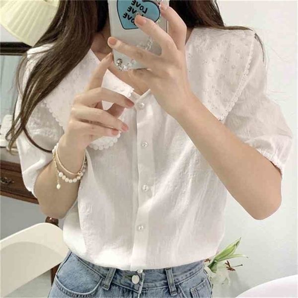 korean femme chic peter pan collar gentle shirts patchwork lace hook flowers elegance retro loose blouse blusas 210525, White
korean femme chic peter pan collar gentle shirts patchwork lace hook flowers elegance retro loose blouse blusas 210525, White