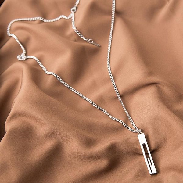 chains titanium steel non-fading simple hip-hop ins letter stick necklace trendy male couple long sweater chain pendant, Silver
chains titanium steel non-fading simple hip-hop ins letter stick necklace trendy male couple long sweater chain pendant, Silver