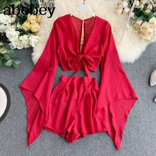 summer 2 piece outfits for women flare sleeve crop + broad-legged shorts fashion ladies solid chiffon suit set 210512, White
summer 2 piece outfits for women flare sleeve crop + broad-legged shorts fashion ladies solid chiffon suit set 210512, White