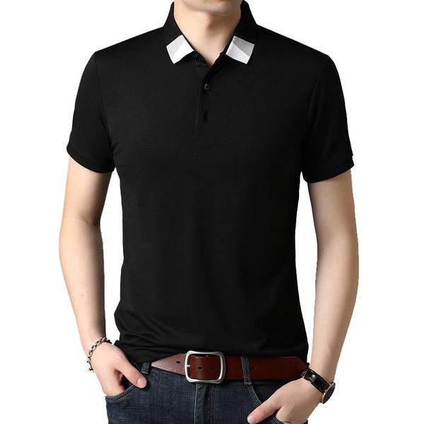 men's polos mens shirt contrasted collar brand logo silk short sleeve for summer business fashion casual a07161137, White;black
men's polos mens shirt contrasted collar brand logo silk short sleeve for summer business fashion casual a07161137, White;black