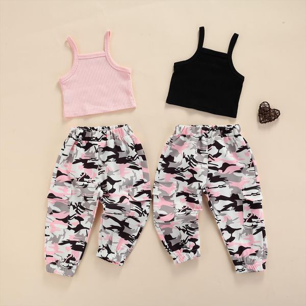 1 7y summer fashion girls clothes sets 2pcs sleeveless solid vest camouflage printed long pants, White
1 7y summer fashion girls clothes sets 2pcs sleeveless solid vest camouflage printed long pants, White