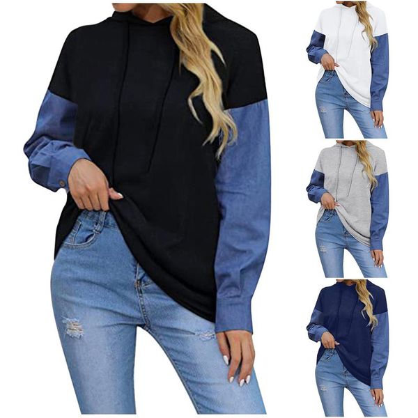 women's hoodies & sweatshirts 2021 brand female hooded pullover color matching hoodie sweatshirt for ladies hoody, Black
women's hoodies & sweatshirts 2021 brand female hooded pullover color matching hoodie sweatshirt for ladies hoody, Black
