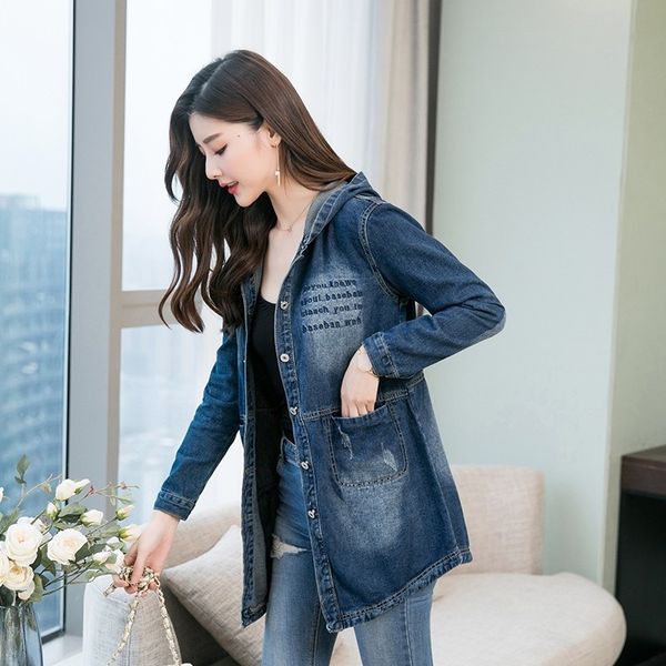 women's jackets korean with casual women's hoodie denies coats fine spring release setting mid-long jeans trench female streetwear, Black;brown
women's jackets korean with casual women's hoodie denies coats fine spring release setting mid-long jeans trench female streetwear, Black;brown