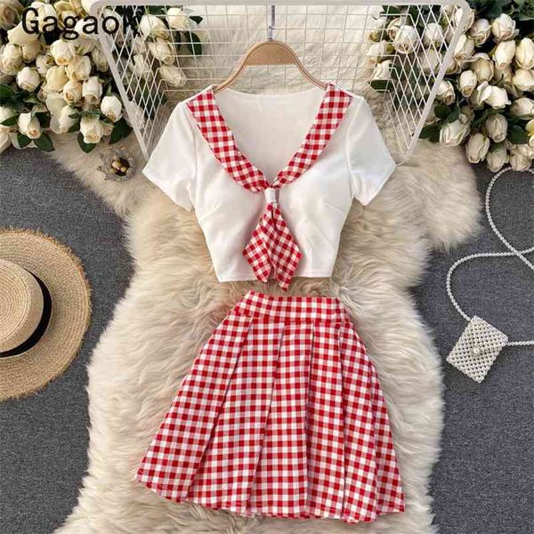 korean two piece set women summer sweet student fashion chic suit v-neck slim tshirt + mini plaid pleated skirt 210531, White
korean two piece set women summer sweet student fashion chic suit v-neck slim tshirt + mini plaid pleated skirt 210531, White