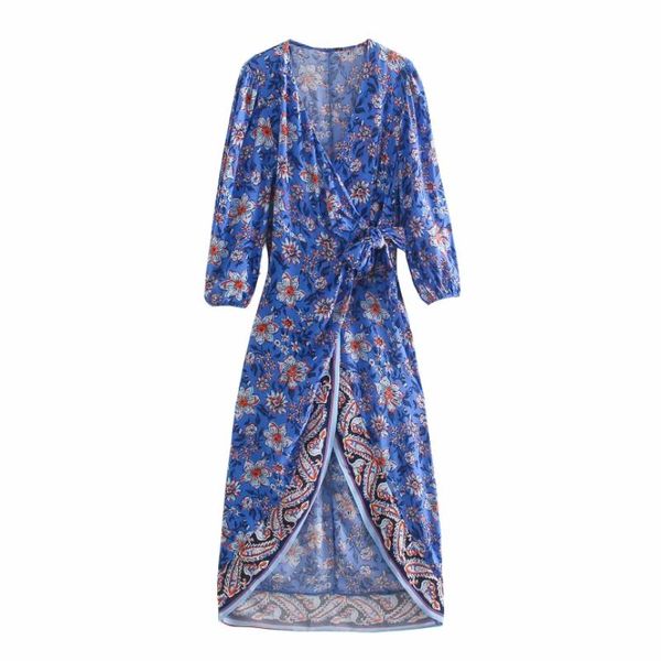 casual dresses women flower print cross v neck midi wrap dress female three quarter sleeve clothes lady loose vestido d8119, Black;gray
casual dresses women flower print cross v neck midi wrap dress female three quarter sleeve clothes lady loose vestido d8119, Black;gray