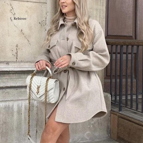 women's jackets vintage women oversize woolen camel 2021 autumn fashion ladies sashes soft long coats elegant girls chic outerwear, Black;brown
women's jackets vintage women oversize woolen camel 2021 autumn fashion ladies sashes soft long coats elegant girls chic outerwear, Black;brown