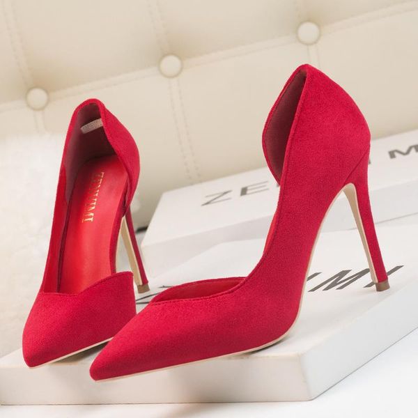 dress shoes 2021 arrival solid flock pointed toe women pumps fashion high heels women's side cut-outs concise office shallow, Black
dress shoes 2021 arrival solid flock pointed toe women pumps fashion high heels women's side cut-outs concise office shallow, Black
