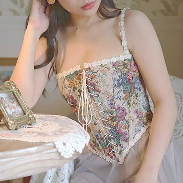 floral beach party bustiers crop women backless bandage french vintage halter korean boho lace with corset summer 210714, Black;white
floral beach party bustiers crop women backless bandage french vintage halter korean boho lace with corset summer 210714, Black;white