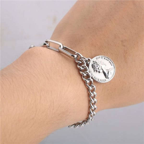 charm bracelets queen pendant stainless steel chain bracelet for women men silver ebgraved round dangle bangle vintage friends couple, Golden;silver
charm bracelets queen pendant stainless steel chain bracelet for women men silver ebgraved round dangle bangle vintage friends couple, Golden;silver
