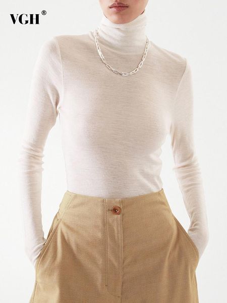 women's blouses & shirts vgh minimalist solid casual shirt for women turtleneck long sleeve knitting slim female autumn 2021 fashion, White
women's blouses & shirts vgh minimalist solid casual shirt for women turtleneck long sleeve knitting slim female autumn 2021 fashion, White
