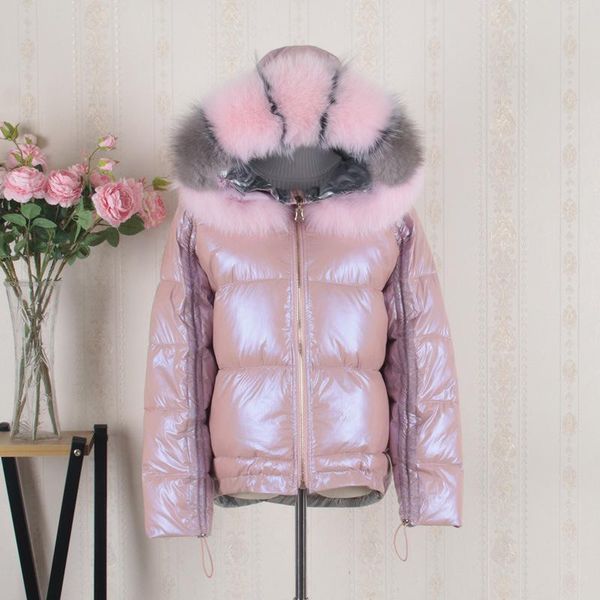 women's down & parkas winter glossy jacket fashion ladies real fur collar hooded coats female thick warm cold-proof coat outerwear, Black
women's down & parkas winter glossy jacket fashion ladies real fur collar hooded coats female thick warm cold-proof coat outerwear, Black