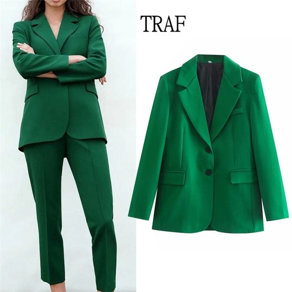 traf women's office blazer za spring elegant s long sleeve casual loose women clothing chic pocket jacket lady 211006, White;black
traf women's office blazer za spring elegant s long sleeve casual loose women clothing chic pocket jacket lady 211006, White;black
