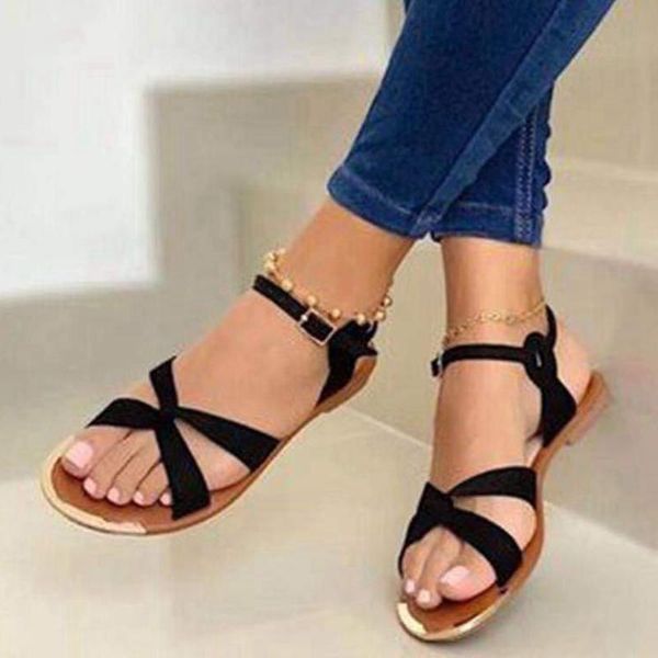 ankle strap flat heel with buckle leisure casual concise summer 2021 woman shoes sandals office ladies big size 36-42, Black 
ankle strap flat heel with buckle leisure casual concise summer 2021 woman shoes sandals office ladies big size 36-42, Black