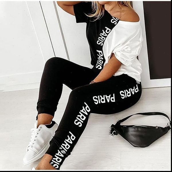 letter womens tracksuits print off shoulder tracksuit set two piece sets short sleeve colorblock and pants suit summer long, Gray
letter womens tracksuits print off shoulder tracksuit set two piece sets short sleeve colorblock and pants suit summer long, Gray