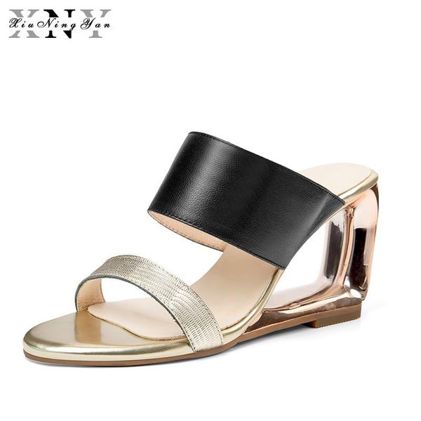 slippers xiuningyan genuine leather high heels women strange style slides footwear 2021 ladies mules summer shoes woman sandals, Black
slippers xiuningyan genuine leather high heels women strange style slides footwear 2021 ladies mules summer shoes woman sandals, Black