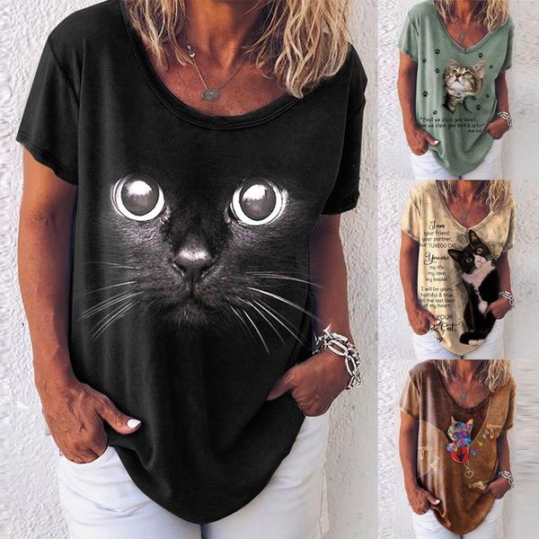 t-shirt womens cat print o-neck loose shirts ladies fashion summer short sleeves casual blouse blusas mujer de moda 2021 women's, White
t-shirt womens cat print o-neck loose shirts ladies fashion summer short sleeves casual blouse blusas mujer de moda 2021 women's, White