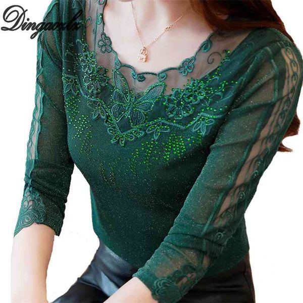 dingaozlz autumn women shirt casual lady blouse patchwork mesh lace plus size clothing elegant diamond 210517, White
dingaozlz autumn women shirt casual lady blouse patchwork mesh lace plus size clothing elegant diamond 210517, White
