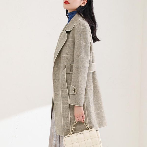 women's wool & blends double sided coat middle and long section 2021 wear european high-grade winter 21-58, Black
women's wool & blends double sided coat middle and long section 2021 wear european high-grade winter 21-58, Black