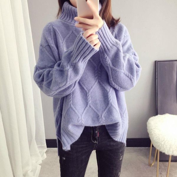 women's sweaters sweater casual loose lazy wind winter thicken long sleeve pullover autumn turtleneck bottoming knitted jumper female, White;black
women's sweaters sweater casual loose lazy wind winter thicken long sleeve pullover autumn turtleneck bottoming knitted jumper female, White;black